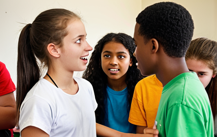 **A diverse group of teenagers actively engaged in a lively discussion during a youth camp session. Focus on capturing expressions of curiosity, interest, and connection, highlighting the mentor's genuine approach. Use a realistic, documentary-style.**